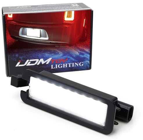 iJDMTOY OEM-Fit 3W 18-SMD LED License Plate Light Kit, Compatible With Dodge 2015-up Charger, Challenger, Chrysler 300, Pacifica, Jeep 2017-up Compass, etc
