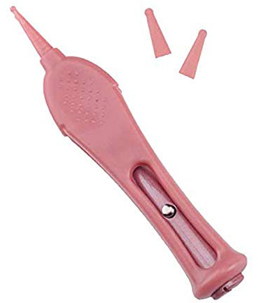 ASEOK Infant Nose Cleaning Tweezers with LED Light Safety Round-Head Baby Ear Nose Navel Cleaner Tool Forceps Plastic Cleaner Clip, Newborn Safety Safe Care (pink1)