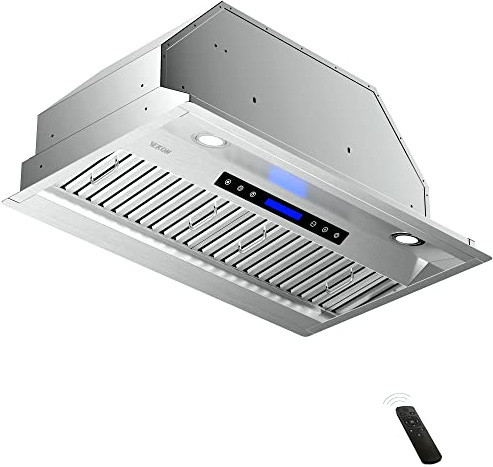 EKON Range Hood Insert 36 Inch, 900 CFM Kitchen Vent Hood, Built-in Ducted or Ductless Convertible, Remote & 4-Speed Touch Control, Adjustable LED Lights, Stainless Steel, NAB02-36