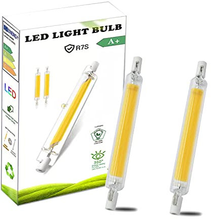 AEPOYU 2er Pack R7S 20W LED Leuchtmittel COB 118mm Glühbirne, Warmweiß 3000K 2000LM, 360-Grad-Licht, Dimmbar, Ersetzt R7S 200W Halogenlamp