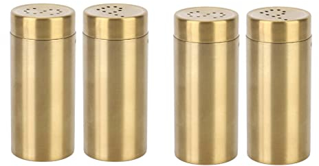 4 Pcs Stainless Steel Seasoning Bottle, Seasoning Bottle Salt Shaker Spice Shaker Sugar Shaker Salt Pepper Shaker Seasoning Cans Seasoning