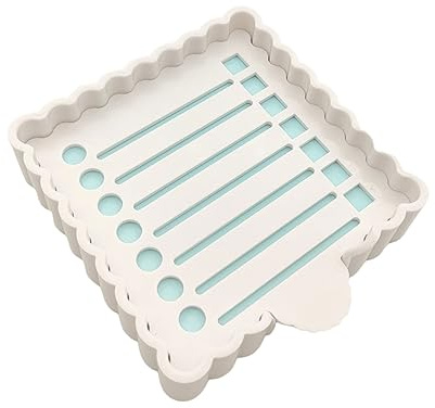 Litacimi Sticky Notes Holder Cute with Stencil, Wavy Self-Stick Notepad Holder, Note Dispenser for Desk, Sticky Notes Organizer