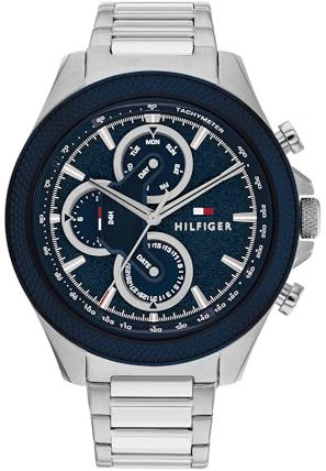 Tommy Hilfiger Multi Zifferblatt Quarz Uhr für Herren mit Edelstahlarmband
