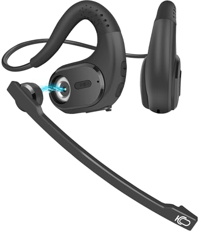 Seflorgo Bluetooth 5.3 Headset mit Mikrofon, Open-Ear-Kopfhörer mit Noise-Cancelling-Mikrofon für HD-Anrufe, Kabellose Headsets für Arbeit, Office, Meetings, Leicht & Bequem, Mehrpunktverbindung, 12H