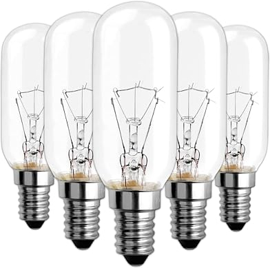 CLAR - Ampoule Hotte Aspirante, Ampoule Hotte Cuisine, Ampoules Incandescentes, Spot Hotte Aspirante, Ampoule Pour Hotte Aspirante, Ampoule E14 40W 19x75 (Pack 5)