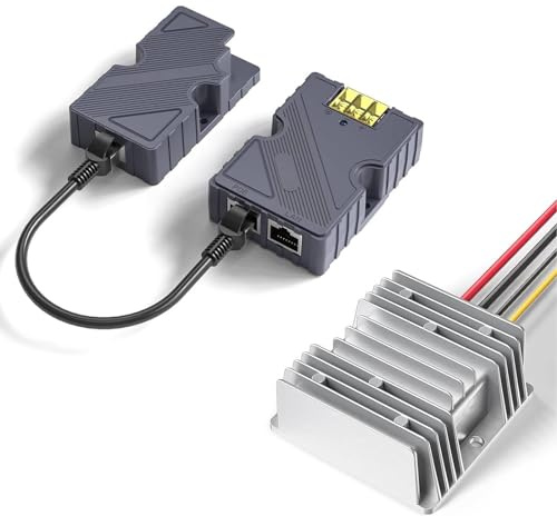 Inyector GigE PoE para Dish V2 Internet Kit Satellite, DC Step UP Converter 12V a 48V con Protección contra Sobretensiones y ESD, Kit de Montaje