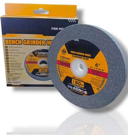 Disco Mola Abrasiva per Smerigliatrice da Banco 150x32x16 mm Grana 80 | Pietra Abrasiva ad Alte Prestazioni per Metallo, Pietra e Fai-da-Te