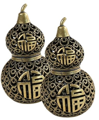STOBOK 2pcs Vintage Brass Gourd Pendant Key Chain Charm Retro Gourd Hanging Ornament for DIY Jewelry Making Supplies and Accessories