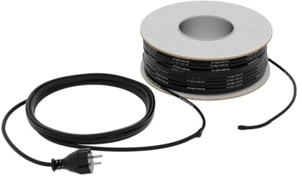 Termofol Heizkabel mit Thermostat KZT - 14m - 210W -Effiziente Rohrbegleitheizung für isolierte Rohre & Tanks, Frostschutz, PVC-Isolation, energiesparend, zuverlässige Pflanzenheizung - 15W/m²