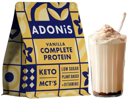 ADONiS Vaniglia Protein Keto Shake - Gusto Cremoso alla Vaniglia – Basso Contenuto di Carboidrati, Polvere Proteica di Alta Qualità per la Costruzione Muscolare e la Rigenerazione – Perfetto per la