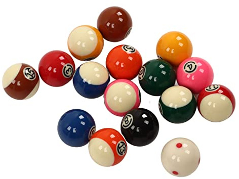 Keenso Bolas de Billar, 16 Piezas 55mm de Resina para Mesa de Juego Profesional, Sustituto Ideal para Piscina