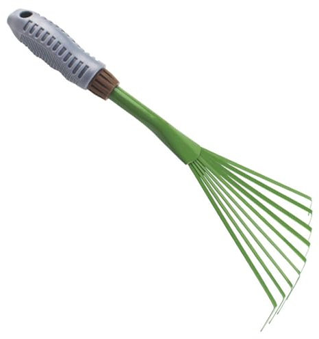 Garden Rake Sturdy Small Hand Rake with Ergonomic Handle, Compact & Portable Gardening Hand Tools for Gardening, Cultivating, Sweep Yard Flower Beds Sweeper Leaf Scraper‌
