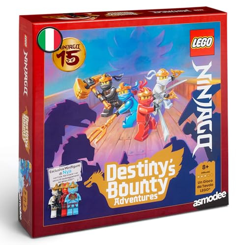 Asmodee – LEGO NINJAGO: DESTINY's BOUNTY ADVENTURES – Officiellt LEGO brädspel – kooperativt äventyrsspel för familjer och vänner – 2–4 spelare – 8+ år – svenska