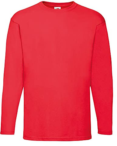 Fruit of the Loom Valueweight Long-Sleeved T-Shirt - Red - Large