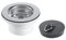 McAlpine Centre Pin Bath Waste: 70mm Stainless Steel Flange: Black PVC Plug - BSW9P