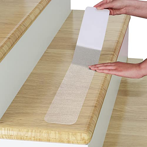Antirutsch Klebeband Transparent, OQingluan 60cm*10cm, 15pcs, Antirutsch Treppenstufen, Rutschfestes Klebeband mit Hoher Traktionskörnung, für Drinnen und draußen, Wasserdicht, Transparent