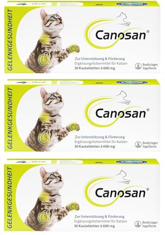 CANOSAN Pastillas masticables para gatos con extracto de mejillón de labios verdes Gonex 3 x 30 unidades