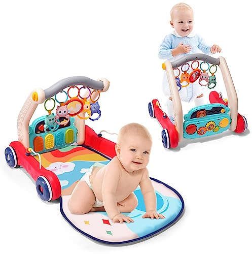 Aolso Lauflernwagen 2 in 1, Baby Spiel und Laufwagen mit regulierbarer Geschwindigkeit, Baby Walker, Lauflernwagen für Kinder von 12-36 Monaten
