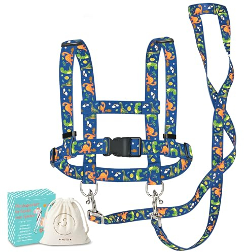 MutoToy® Pferdeleine zum Spielen für Kinder, Verstellbares Pferdegeschirr für Kinder, Pferde Spielleine für Jungen Mädchen Rollenspiel, Kinder Outdoor Spielzeug ab 3 Jahren (Blau)