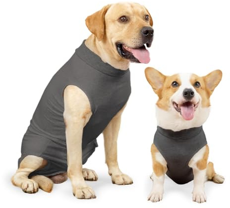 HEYWEAN Traje recuperacion Perro Body Perro postcirujia Camiseta Perro postoperatorio Body Perro esterilizacion Body postquirurgico Perro Alternativa de Collar isabelino Perro