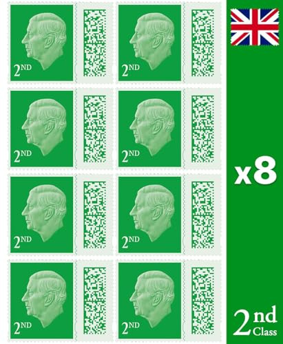 Albian Trading 2nd Class Stamps (8 Pack) - 2nd Class Stamps - Barcoded Self Adhesive UK Letter Postage - (8 Total)