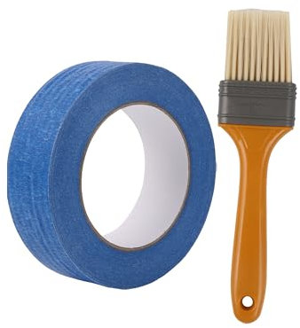 BQLZR Pennello piatto con manico in plastica, 5,1 cm, con nastro da pittore, 50 m, confezione da 2