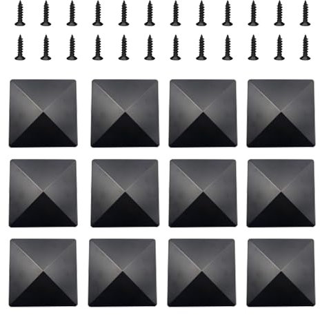 12 tappi per pali da 10 x 10 cm, in plastica con 24 viti, tappi per pali in plastica, tappi per colonne quadrate, tappi di copertura per impermeabilità, per pali in legno