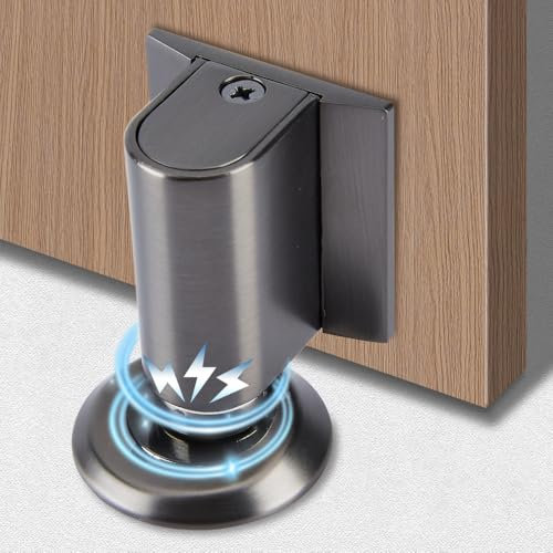 Generic 2025 New Magnetic Door Stop, Door Stopper, Door Wedge, Mechanical Silent Floor Door Stops, Indoors, Adjustable, No Drilling, Magnetic Door Catch, Home Office, Patio, Dark Grey, 1 Pack