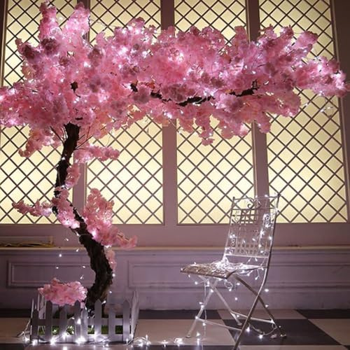 Large artificial cherry tree,Handmade Light Pink Cherry Tree with Cherry Blossom Branches for Indoor And Outdoor Decor Home Wedding Hotel Shopping Mall Decor,001,1.2x1m/3.9x3.2ft