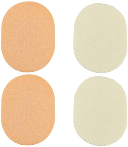 GORGECRAFT 4 pz Spugne per Il Lavaggio del Viso Spugne Struccanti Riutilizzabili Spugna Detergente Ovale per Il Viso 2 Colori Spugne per Il Trucco per Fondotinta Detersione Quotidiana Esfoliante