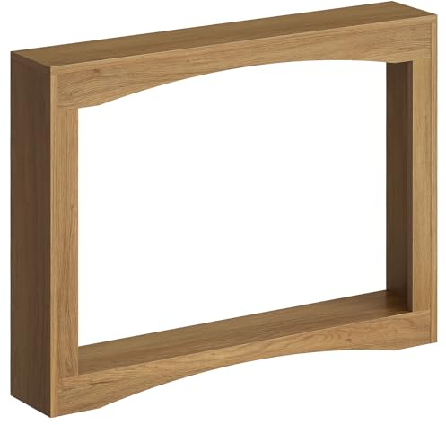 YATINEY Mesa de Consola Estrecha de 100 cm de Largo, Mesa Auxiliar Ultrafina, Decorativa Rústica, para Sala de Estar, Pasillo, Entrada, Nogal Claro XCT19VV