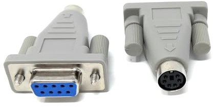 DRUT DB9 Female to PS/2 Mini-DIN 6-Pin Female Serial Adapter – Legacy Mouse Converter for Serial Port Devices