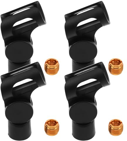 ibasenice 4 Pièces Clips Microphone avec Adaptateurs Supports Stables pour Micro de Bruit et Installation Rapide Compatibles Studio Interview et Performance Live