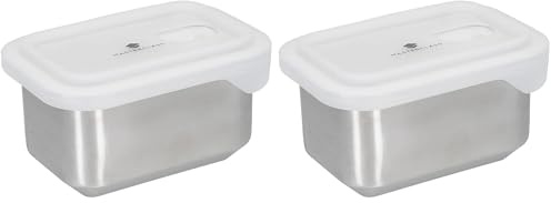 MasterClass All-in-One Stainless Steel Container with Lid and PTFE, PFOA and BPA Free Non Stick, Oven, Freezer and Microwave Safe - 750 ml, Silver (Pack of 2)