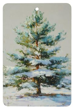 Lot de 4 désodorisants de voiture en forme de sapin de Noël avec lumières dans la neige - Cartes parfumées à suspendre - Cartes parfumées pour tablettes d'aromathérapie de voiture