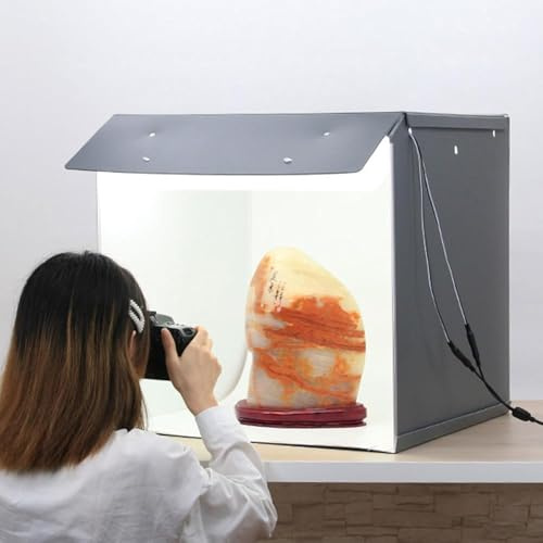 Scatola per Studio Fotografico 5500k, Tenda da Tiro per Scatola Luminosa Pieghevole Portatile da 33/40/60 Cm, Scatola Luminosa Fotografica Professionale con 2 Strisce Luminose A, One Color, F30