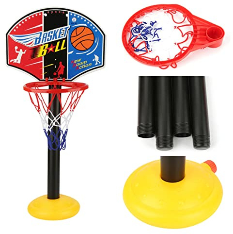 Zerodis Ensemble de Basket Ajustable Jeu de Sport Panier de Basket Panier Mobile sur Pied Hauteur Réglable de 50cm à 110cm pour Enfant 2-5Ans Activités Intérieures et Extérieures (Basket)