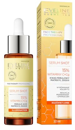 Eveline Cosmetics Face Therapy Professional Serum für Strahlkraft mit 15% Vitamin C & Cg für Gesicht, Hals & Dekolleté - Aufhellende Behandlung