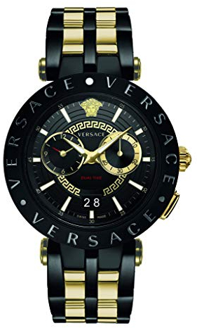 Versace Herren Analog Quarz Uhr mit Edelstahl Armband VEBV00619