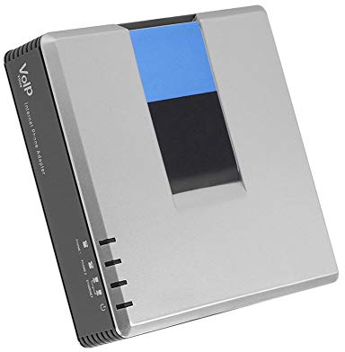 VoIP-Gateway, 2-Port-VoIP-Gateway-Internet-Telefonadapter mit Netzwerkkabel, Unterstützung des SIP V2-Protokolls für PAP2T(EU-STECKER)