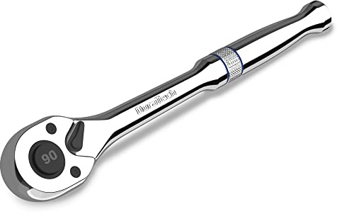 DURATECH 1/4-Inch Drive Ratchet, 90-Tooth Quick-release Ratchet Wrench, Reversible, Cr-V Made, Full Polished, Stocking Stuffers for Men Gifts for Men Gifts for Women gifts for dad