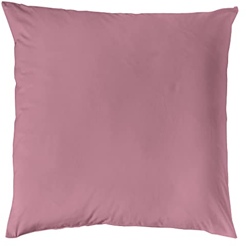 Decoper ® Mako-Satin Kissenbezug aus 100% Baumwolle | Atmungsaktiv & kuschelig weich | Farbe Rosenholz Rot | 1 teilig - 80 x 80 cm