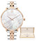 L'AMORE MILANO Damenuhr Rosenbox - Hochwertige Armbanduhr Edelstahl mit luxuriösem Design, wasserdicht 5 ATM - Edles Geschenk für Frauen, Freundin, Mutter - 36mm Damen Uhr Bicolor Rosegold Silber