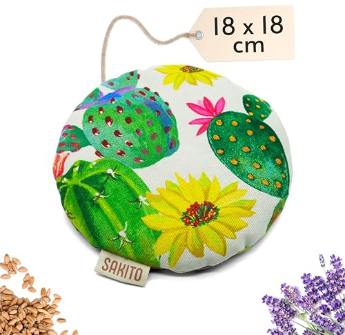 Cuscino Termico Microonde (18x18 cm) - Terapia Naturale per lo Stress e i Dolori Muscolari - Uso Caldo o Freddo - Elevata Ritenzione del Calore - Tessuto di Prima Qualità - Profumo di Lavanda