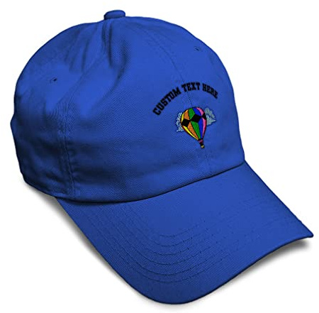 Custom Soft Baseball Cap Hot Air Balloon Embroidery Hot Air Ballooning Hot Air Balloon Twill Cotton Dad Hats for Men & Women Royal Blue Personalized Text Here