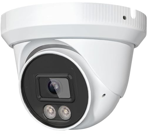 WiTi Cámara Domo IP PoE 5MP con micrófono/Audio, cámara de Seguridad IP Exterior visión Nocturna 98 pies Impermeable IP66 Interior ángulo Amplio 2.8 mm, para Sistema de videovigilancia NVR.