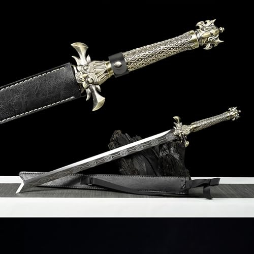 90cm Japanisches Samurai-Schwert mit Scheide,Federstahl Katana,Echtes Handarbeit Metallschwert,für Cosplay,Training Sammeln & als Geschenk