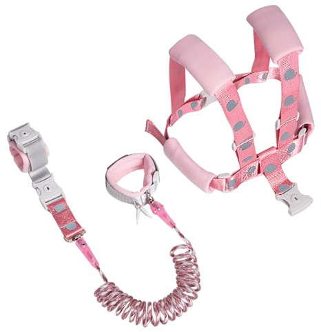 VReder Baby Reins Walking Harness, 2in1 Toddler Anti Lost Safety Leash Wrist Reins for Boys and Girls (Whale Pink 1.5m)