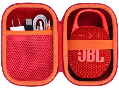 Lebakort Hard Case Compatible with JBL Clip 5 Clip 4 Portable Speaker (Red Case)