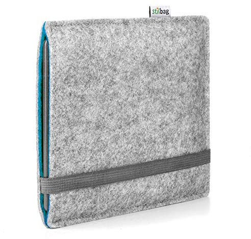 Stilbag eBook Reader Finn für Tolino Vision Color | Farbe: hellgrau/Azur | eBook Reader-Tasche aus Filz | eReader Schutzhülle | ebook Reader Tasche Made in Germany